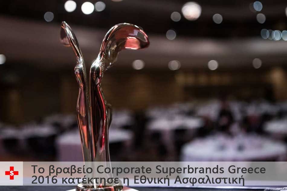Το βραβείο Corporate Superbrands Greece 2016 κατέκτησε η Εθνική Ασφαλιστική